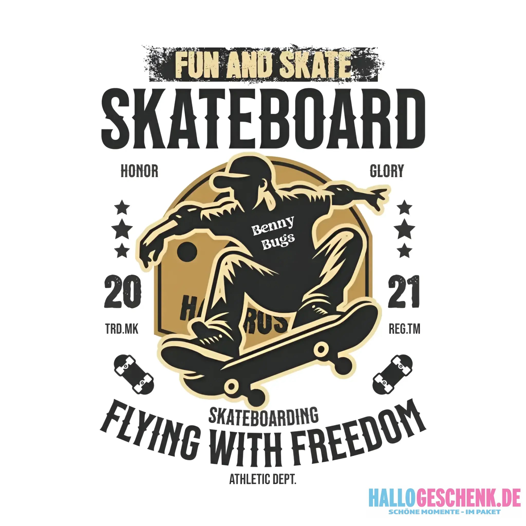 8in1-Kollektion: Skater + Wunschtext • Skateboard • personalisiert • diverse Artikel - ausgestanzter Sticker 20x20 cm