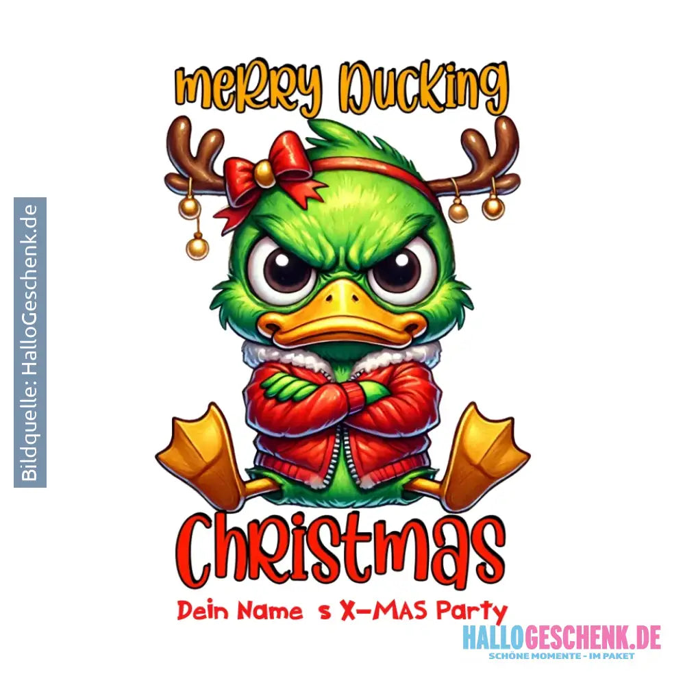 8in1-Kollektion: X-MAS Grinchmas Ducks + Wunschtext • 15 Enten-Motive zur Auswahl • personalisiert • diverse Artikel