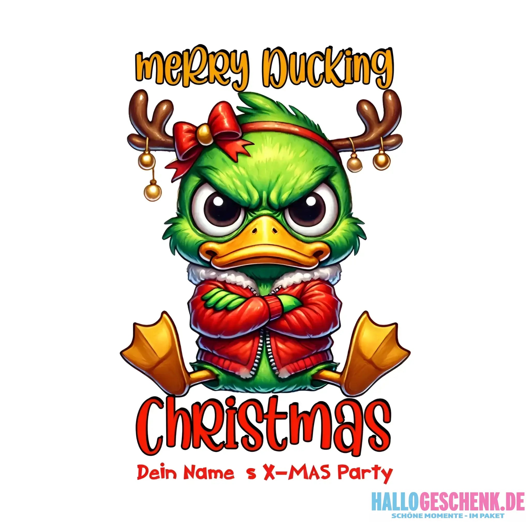 8in1-Kollektion: X-MAS Grinchmas Ducks + Wunschtext • 15 Enten-Motive zur Auswahl • personalisiert • diverse Artikel