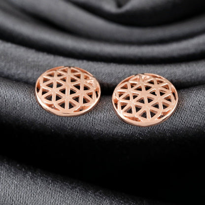 925 Rosegold Vergoldete Ohrstecker Blume des Lebens - OHR925-83