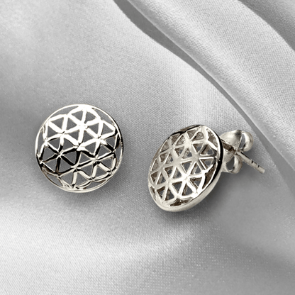 925 Sterling Silber Ohrstecker Blume des Lebens - PR058