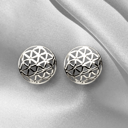 925 Sterling Silber Ohrstecker Blume des Lebens - PR058