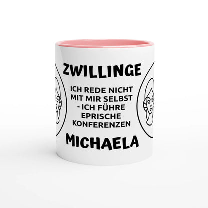 Mit 3D-Vorschau: 12 Sternzeichen mit Name + personalisierten Sprüchen • zweifarbige Tasse