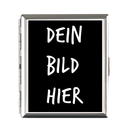 KI-Cartoon-Effekt: Zigarettenetui mit deinem Foto • für 16–18 Zigaretten • (personalisierbare Fotogeschenke) - Silber