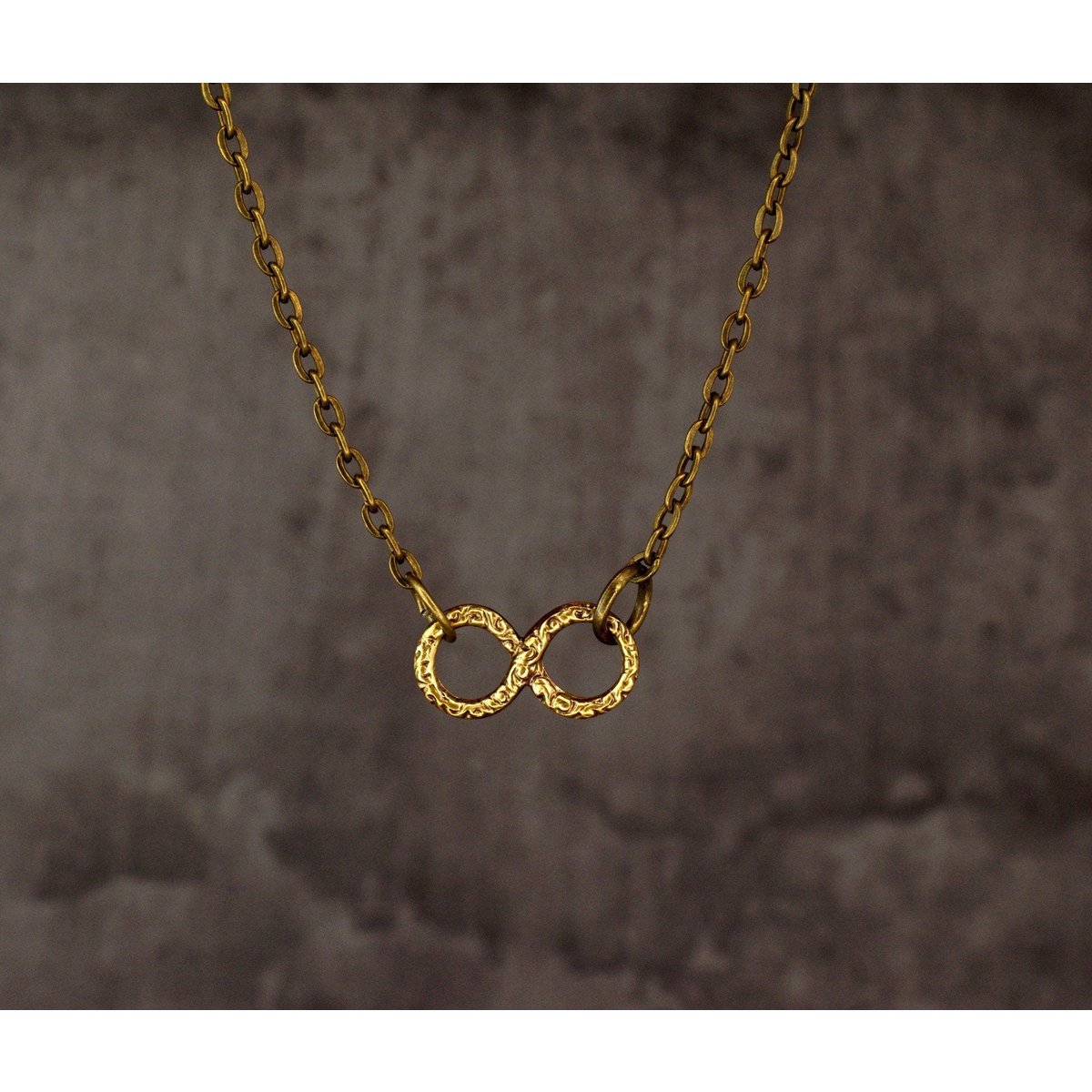 Infinity Kette - Bronze Filigraner Unendlichkeit Ewigkeit Schmuck Vintage Stil Schmuck - VIK-98