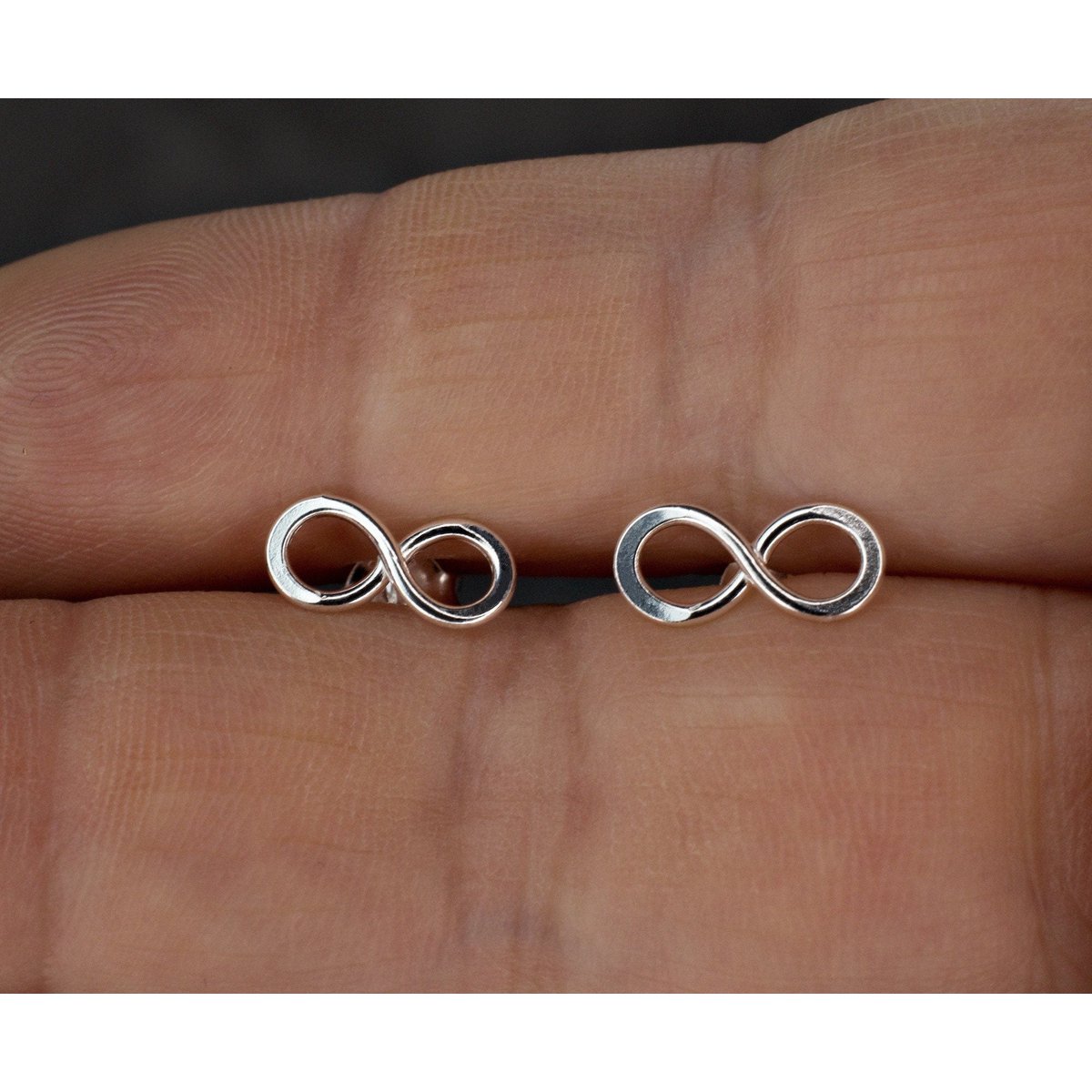 Infinity Mini Ohrstecker - 925 Sterling Silber Minimalistischer Schmuck - OHR925-110