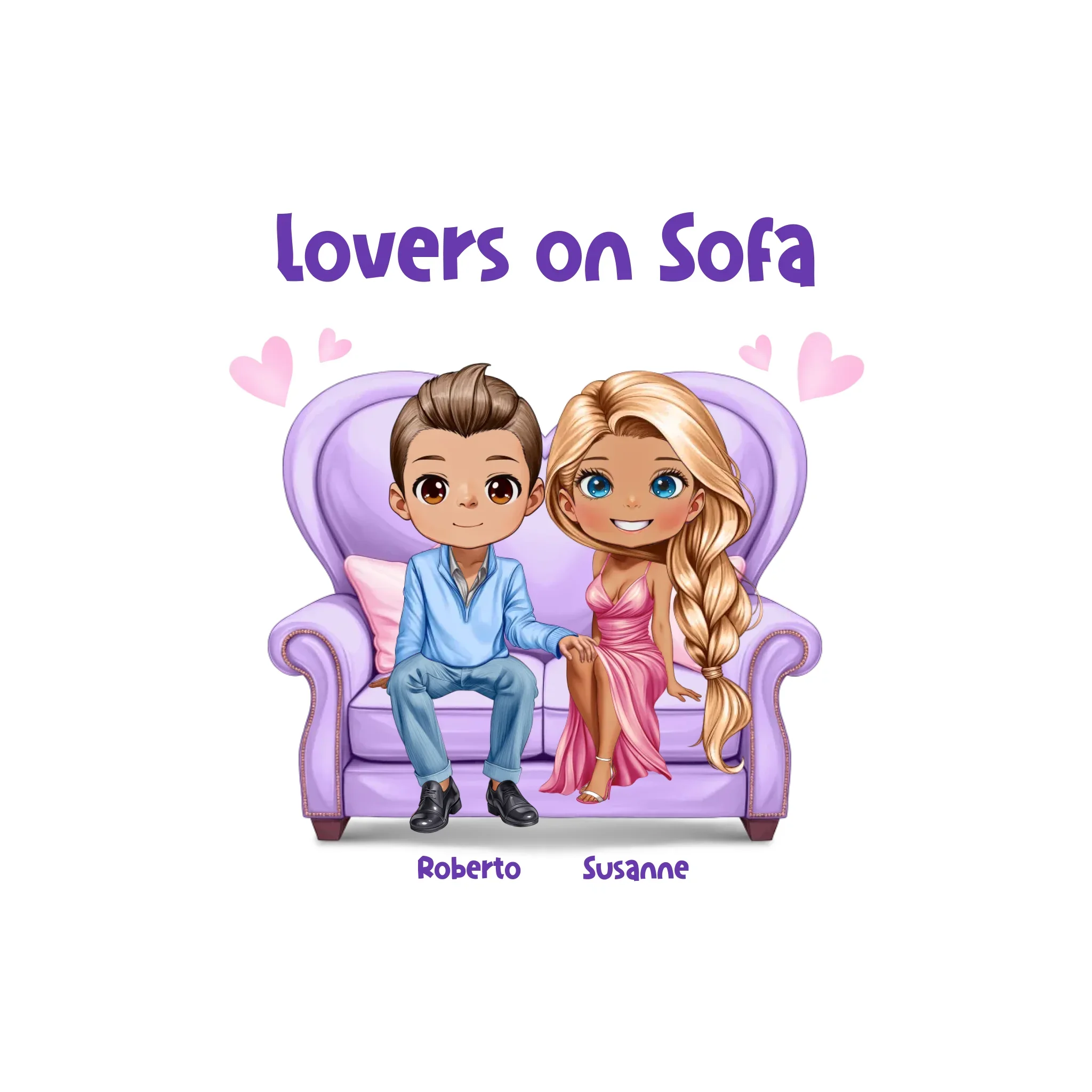 Lovers on Sofa: 2-4 Figuren (mw/mm/ww) • mehrere Artikel • ’Statement-Collection’ • Wunschtext • personalisierte