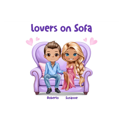 Lovers on Sofa: 2-4 Figuren (mw/mm/ww) • mehrere Artikel • ’Statement-Collection’ • Wunschtext • personalisierte