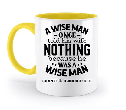 A wise man & his wife • Mann • Frau • Ehe • zweifarbige Tasse • Exklusivdesign • personalisiert