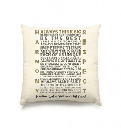 Always inspire • Kissen 40x40 cm • Exklusivdesign • personalisiert