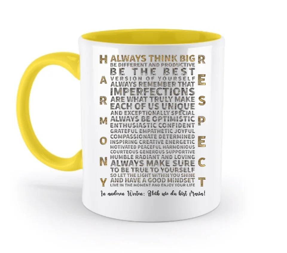 Always inspire • zweifarbige Tasse • Exklusivdesign • personalisiert