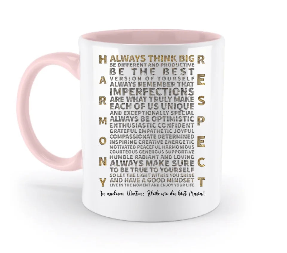 Always inspire • zweifarbige Tasse • Exklusivdesign • personalisiert