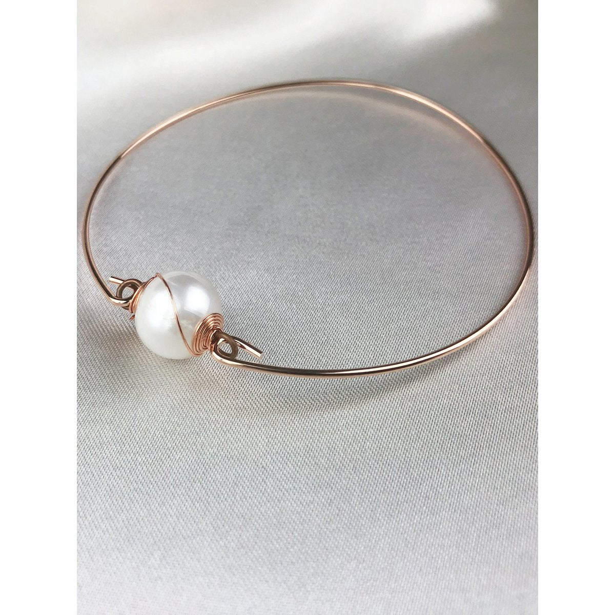 Armreif Süsswasserperle - Rosegold vergoldet - Brautjungfer Hochzeit Brautschmuck - RETARM-19