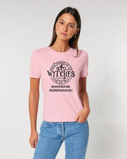 BAD WITCHES CLUB + Text • Halloween • Ladies Premium T-Shirt XS-2XL aus Bio-Baumwolle für Damen • Exklusivdesign • personalisiert