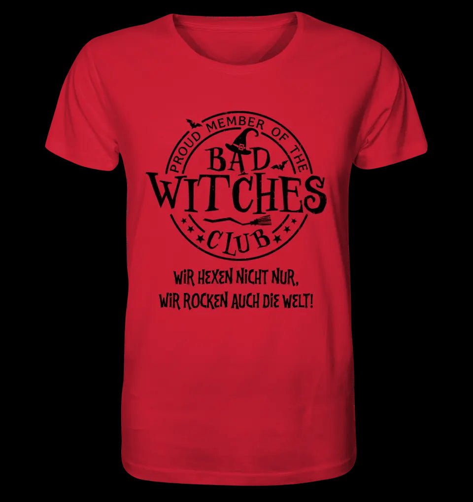 BAD WITCHES CLUB + Text • Halloween • Unisex Premium T-Shirt XS-5XL aus Bio-Baumwolle für Damen & Herren • Exklusivdesign • personalisiert