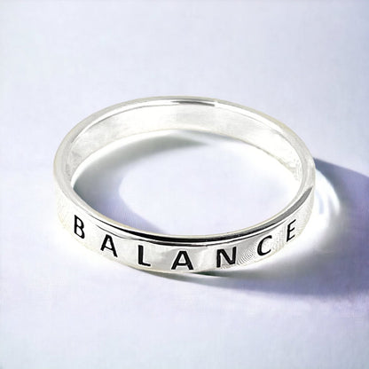 BALANCE Ring - 925 Sterling Silber Gravur Stempel Fingerring RG925-47