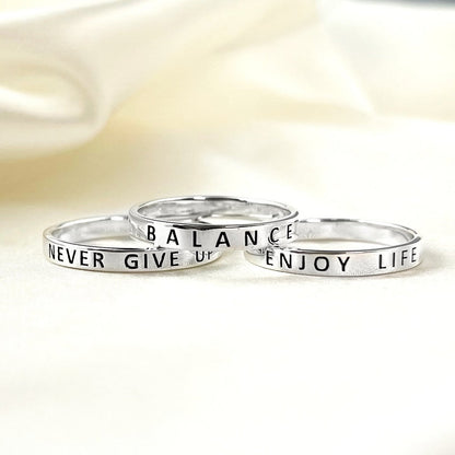 BALANCE Ring - 925 Sterling Silber Gravur Stempel Fingerring RG925-47