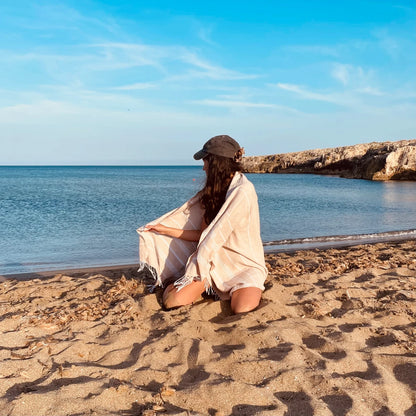 BEACH BOYS Beige Turkish Towel - Your Perfect Beach Companion • türkisches Handtuch / Hamamtuch