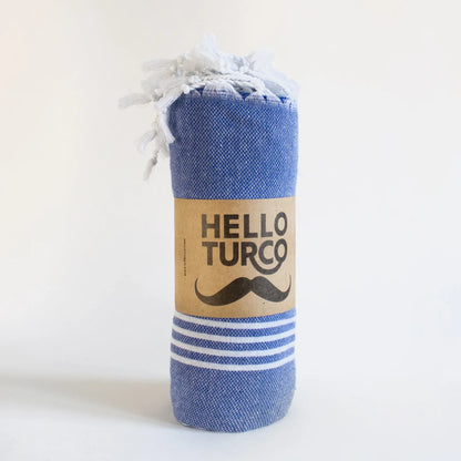 BEACH BOYS Blue Turkish Towel - Your Perfect Beach Companion • türkisches Handtuch / Hamamtuch