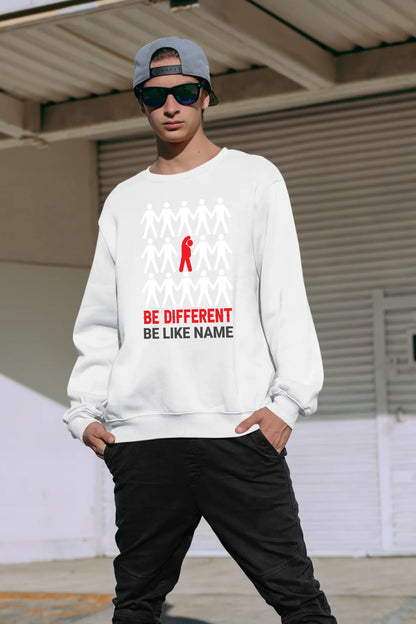 Be different + dein Text • Unisex Sweatshirt Bio-Baumwolle in 4 Farben XS-3XL • personalisiert