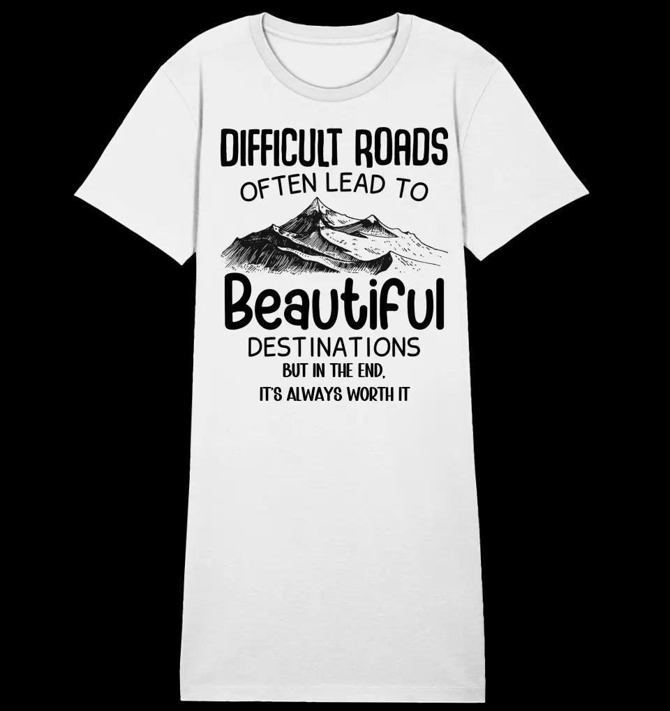 Beautiful destinations • Ladies Premium T-Shirt Kleid aus Bio-Baumwolle S-2XL • Exklusivdesign • personalisiert