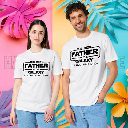 Best Father in the Galaxy • Unisex Premium T-Shirt XS-5XL aus Bio-Baumwolle für Damen & Herren • Exklusivdesign • personalisiert