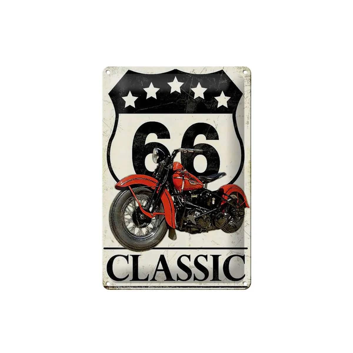 Blechschild Retro 20x30cm Motorrad classic 66 5 Sterne