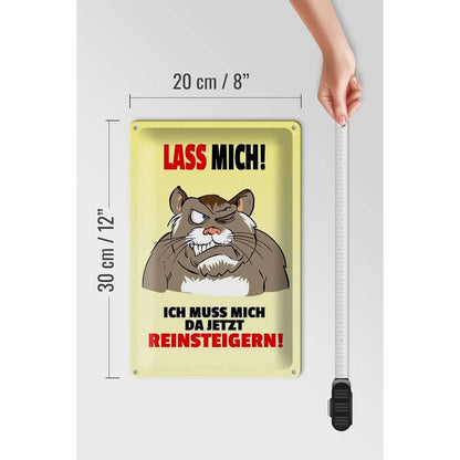 Blechschild Spruch 20x30cm Lass mich Muss mich da reinsteigern