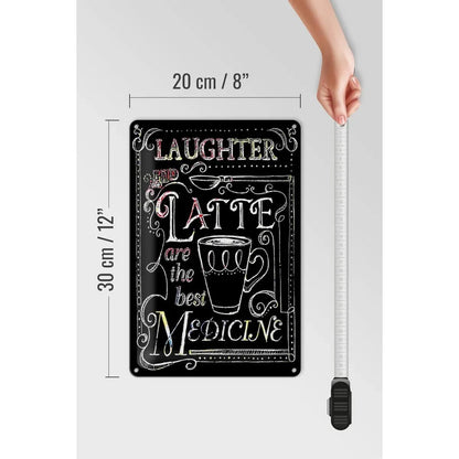 Blechschild Spruch 20x30cm Laughter and Latte are the best