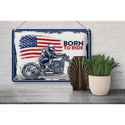 Blechschild Spruch 30x20 Motrrad Bycicle Route 66 Biker Helm