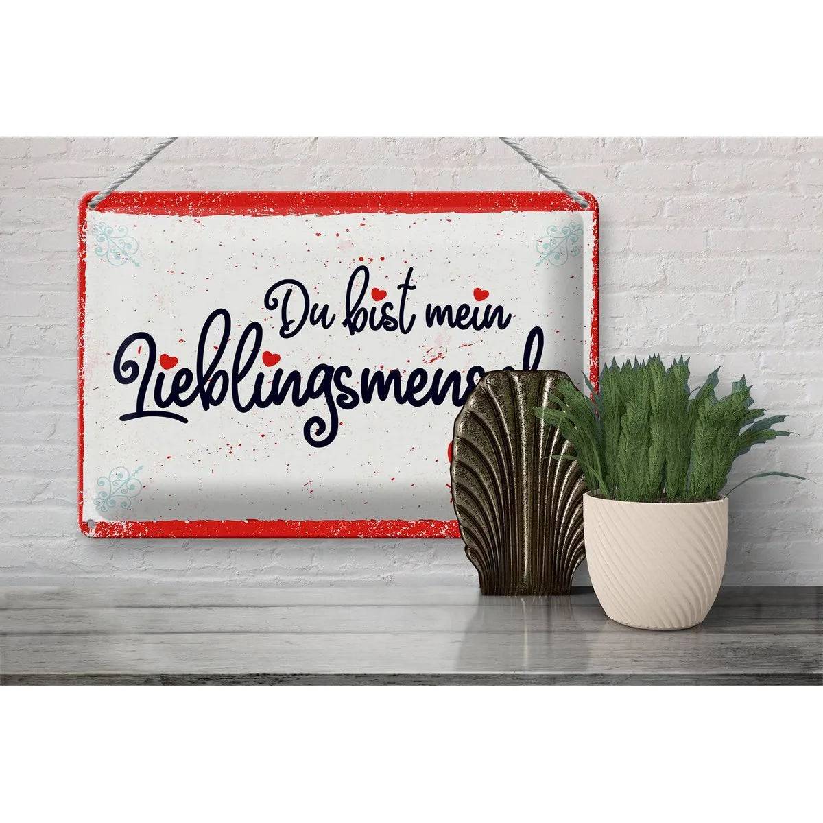 Blechschild Spruch 30x20cm Du bist mein Lieblingsmensch