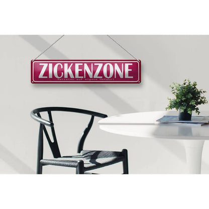 Blechschild Spruch 46x10 cm Zickenzone eigene Gefahr Deko Schild