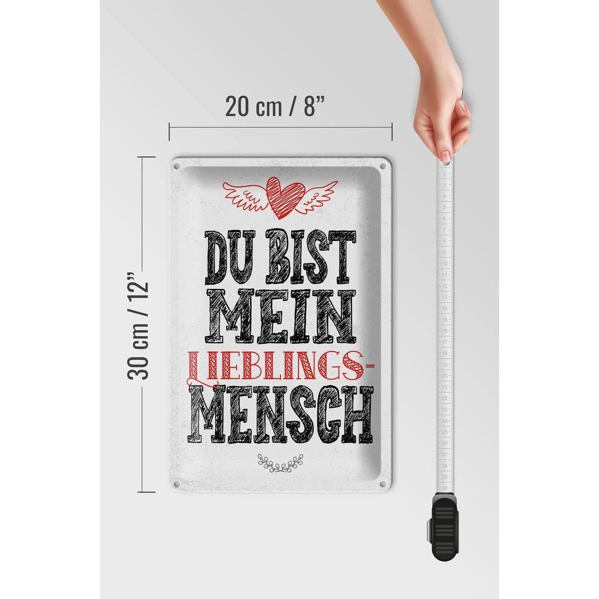 Blechschild Spruch Du bist Lieblingsmensch mein Engel 20x30cm