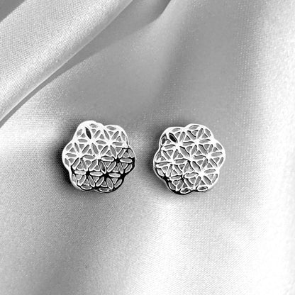 Blume des Lebens Mini Ohrstecker - 925 Sterling Silber - OHR925-37