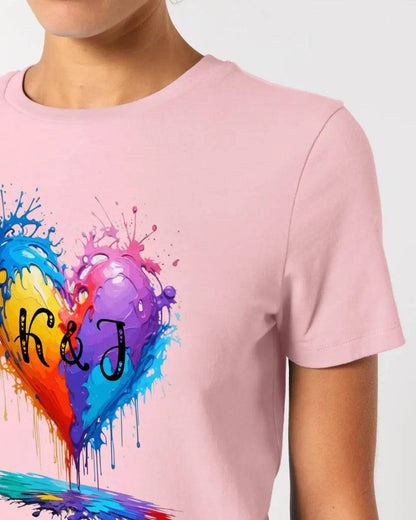 Buntes Herz Splash • Ladies Premium T-Shirt XS-2XL aus Bio-Baumwolle für Damen • Exklusivdesign • personalisiert