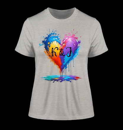 Buntes Herz Splash • Ladies Premium T-Shirt XS-2XL aus Bio-Baumwolle für Damen • Exklusivdesign • personalisiert