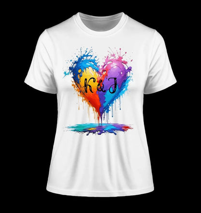 Buntes Herz Splash • Ladies Premium T-Shirt XS-2XL aus Bio-Baumwolle für Damen • Exklusivdesign • personalisiert