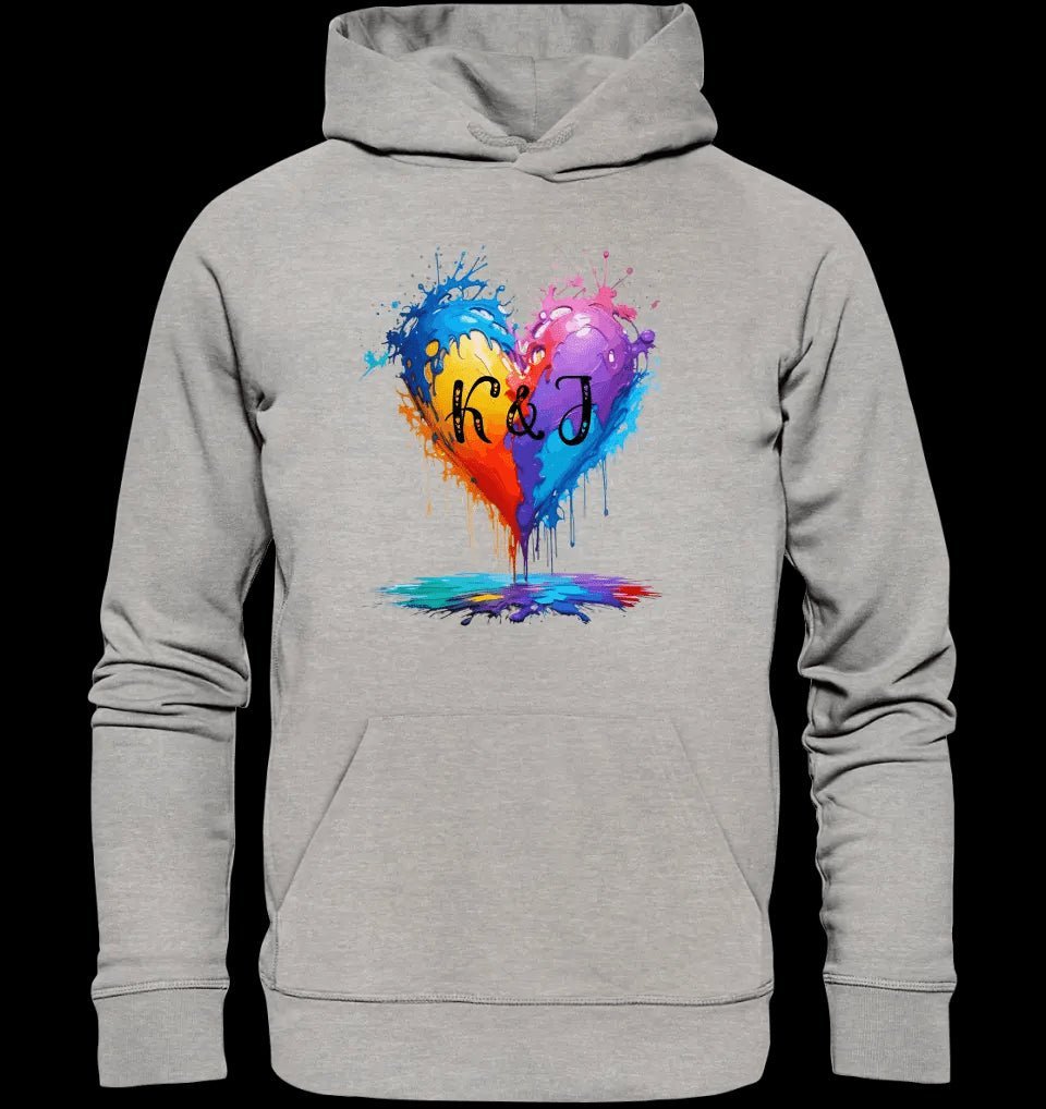 Buntes Herz Splash • Unisex Premium Hoodie XS-5XL aus Bio-Baumwolle für Damen & Herren • Exklusivdesign • personalisiert