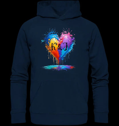 Buntes Herz Splash • Unisex Premium Hoodie XS-5XL aus Bio-Baumwolle für Damen & Herren • Exklusivdesign • personalisiert