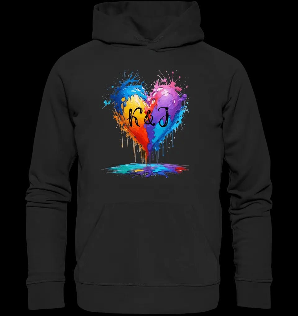 Buntes Herz Splash • Unisex Premium Hoodie XS-5XL aus Bio-Baumwolle für Damen & Herren • Exklusivdesign • personalisiert