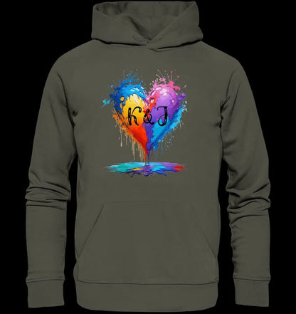 Buntes Herz Splash • Unisex Premium Hoodie XS-5XL aus Bio-Baumwolle für Damen & Herren • Exklusivdesign • personalisiert