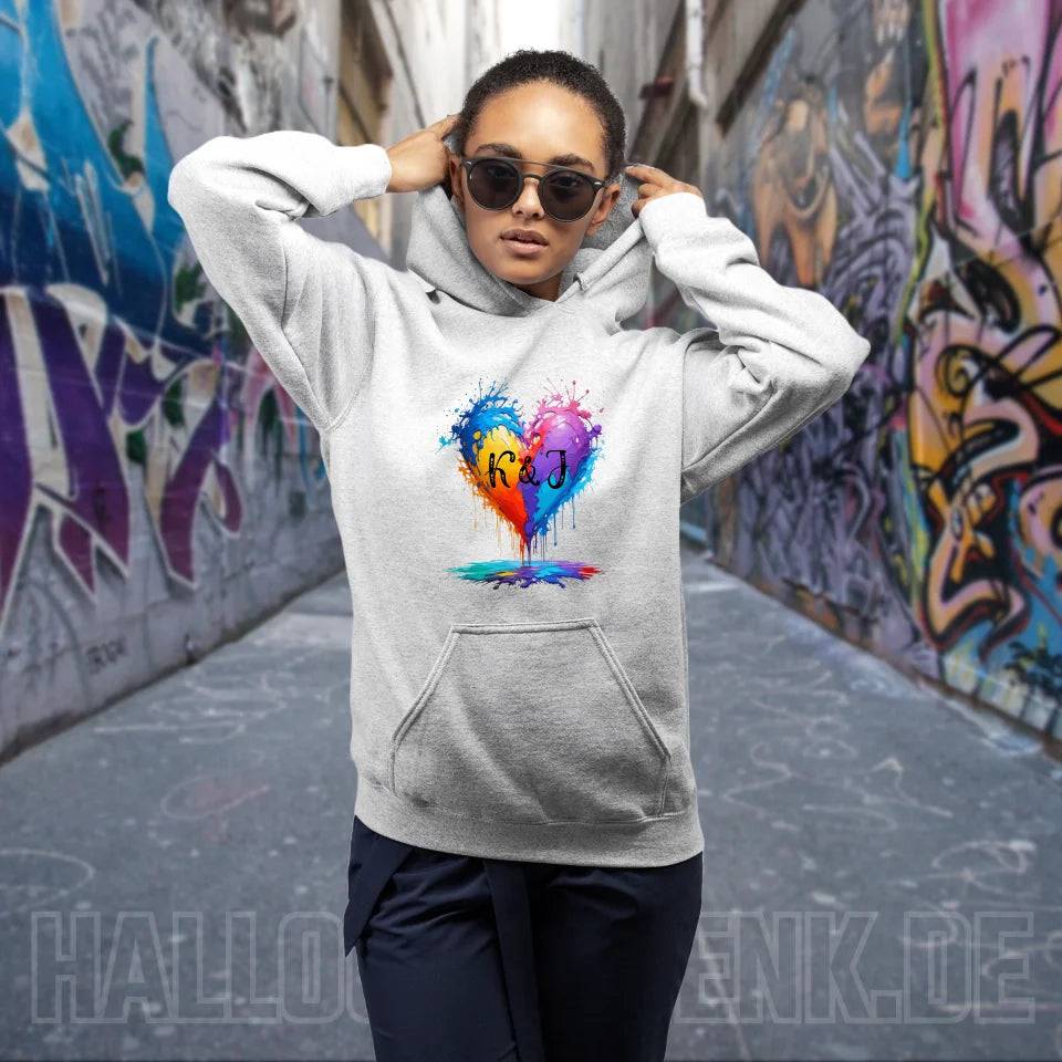 Buntes Herz Splash • Unisex Premium Hoodie XS-5XL aus Bio-Baumwolle für Damen & Herren • Exklusivdesign • personalisiert