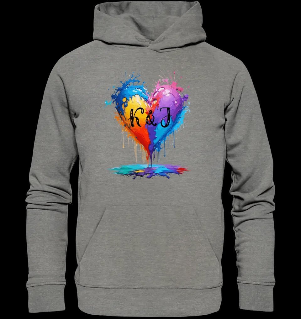 Buntes Herz Splash • Unisex Premium Hoodie XS-5XL aus Bio-Baumwolle für Damen & Herren • Exklusivdesign • personalisiert