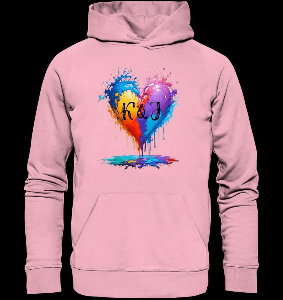 Buntes Herz Splash • Unisex Premium Hoodie XS-5XL aus Bio-Baumwolle für Damen & Herren • Exklusivdesign • personalisiert