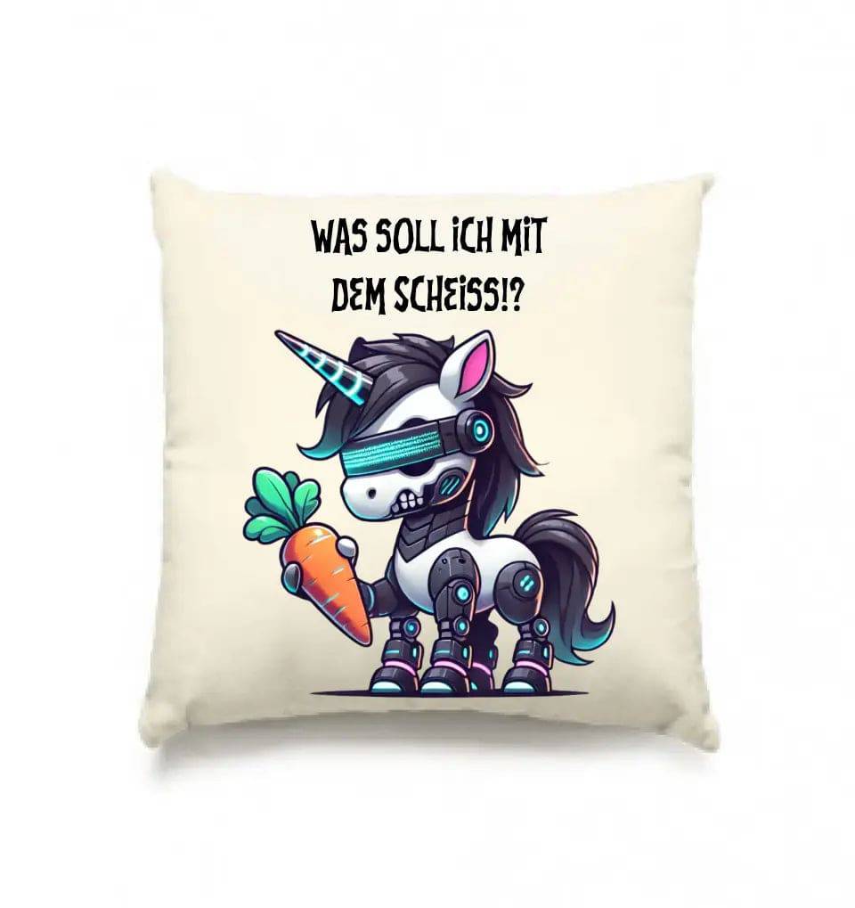 CYBER EINHORN + Text • Halloween • Kissen 40x40 cm • personalisiert