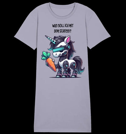 CYBER EINHORN + Text • Halloween • Ladies Premium T-Shirt Kleid aus Bio-Baumwolle S-2XL • Exklusivdesign • personalisiert