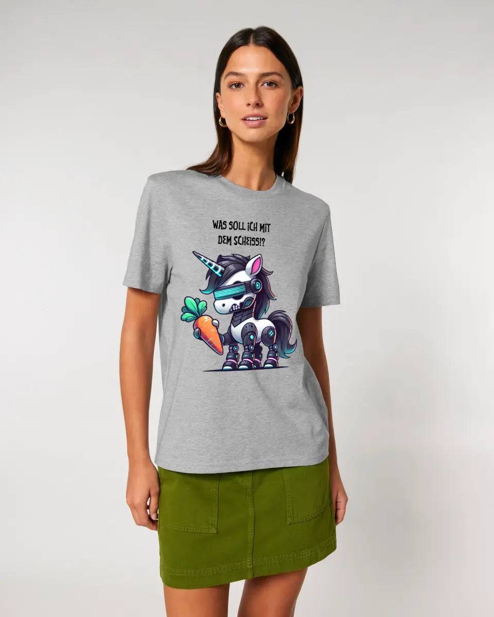 CYBER EINHORN + Text • Halloween • Unisex Premium T-Shirt XS-5XL aus Bio-Baumwolle für Damen & Herren • Exklusivdesign • personalisiert