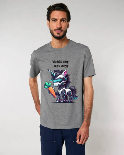 CYBER EINHORN + Text • Halloween • Unisex Premium T-Shirt XS-5XL aus Bio-Baumwolle für Damen & Herren • Exklusivdesign • personalisiert