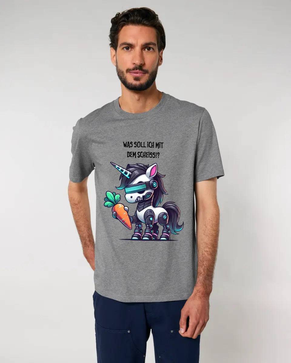 CYBER EINHORN + Text • Halloween • Unisex Premium T-Shirt XS-5XL aus Bio-Baumwolle für Damen & Herren • Exklusivdesign • personalisiert