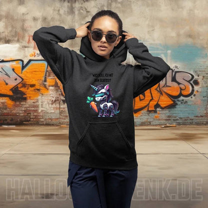 CYBER EINHORN + Text • Unisex Premium Hoodie XS-5XL aus Bio-Baumwolle für Damen & Herren • Exklusivdesign • personalisiert